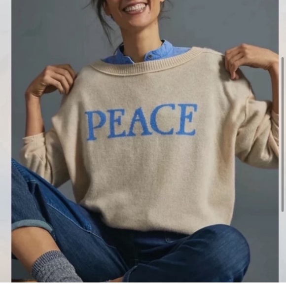 Nwt saturday sunday peace cashmere sweater - Picture 2 of 8